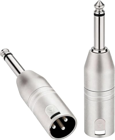XLR Jack Adapter - 6.35mm TRS Adapter - Audio Verbindingen Maken - Zink Legering Constructie - 2 stuks - Zilver