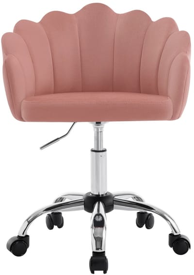 TamTrade Bureaustoel - Kaptafel stoel - Ergonomische vormgeving - Hoogte verstelbaar - Bloemblaadjesdesign - 360° Rotatie - Roze