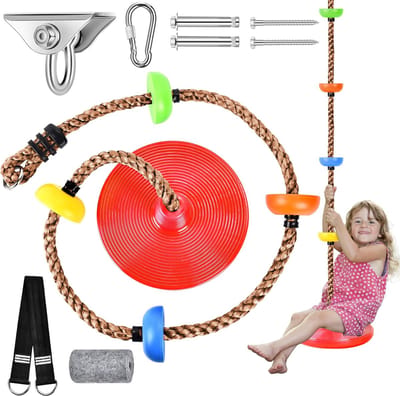 Famanu – Klimtouwschommel voor kinderen, maximale draagkracht 200 kg, met platform voor tuin en balk