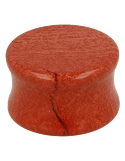 Plug oorpiercing 20 mm Jaspis rood