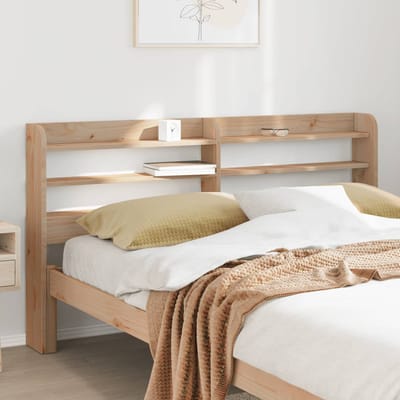 vidaXL - Hoofdbord - met - schappen - 150 - cm - massief - grenenhout