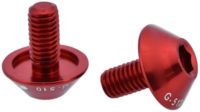 Allecto - Premium kwaliteit 2-delige boutschroevenset - Aluminium M5 X 12 mm - Rood - Voor bidonhouders en schijfremrotoren - Lichtgewicht en duurzaam