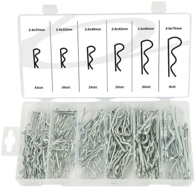 GEKO Assortiment stalen borgclips - 6 maten - 150 stuks - Duurzaam en eenvoudig op te bergen