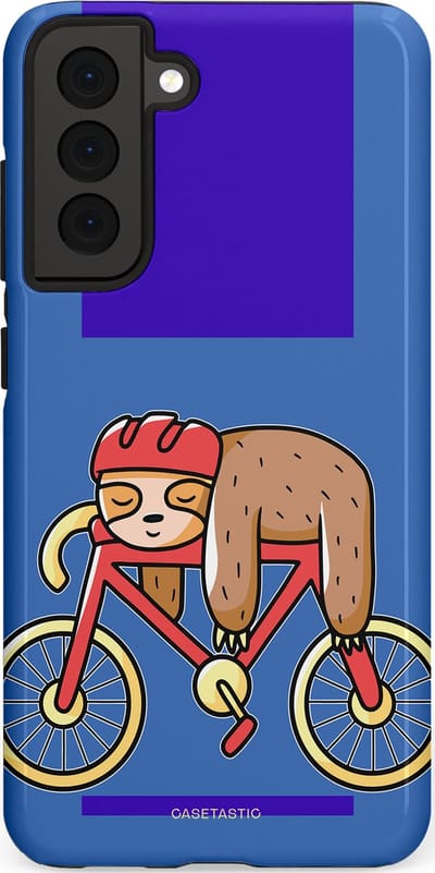 Casetastic hoesje geschikt voor Samsung Galaxy S21 FE 5G - Dubbellaagse bescherming - Lui op reis - Fashion Case - Lavendel