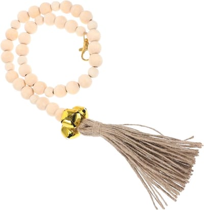Hondendeurbel - Huisdierbel - Zindelijkheidstraining - Duurzaam houten kralen - 83 cm lengte - Beige