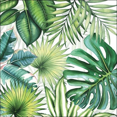 Servetten jungle thema - 20x pcs - 33 x 33 cm - 3-laags papier - tropisch - hawaii - wegwerp servetten - Feestartikelen