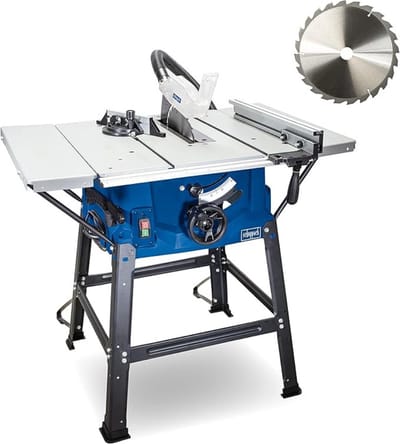 Tafelzaagmachine – Tafelcirkelzaag – met Onderstel – Twee Tafelverbredingen – 250-delige Set – 2000W - Blauw