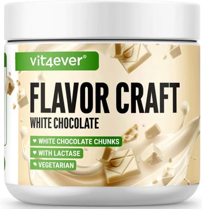 Vit4ever - Flavor Craft - Smaak Witte Chocolade met Extra Chunks – 250 g – Heerlijke zoetheid – Veelzijdig smaakpoeder voor voeding & dranken – Flavor Powder