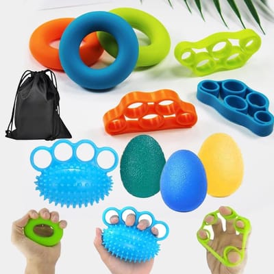 Handtrainer Set voor Vinger- en Handversterking, 3 Sterkte Levels voor Revalidatie en Klimmen, Ideaal voor Gitaarspel en Artrose Therapie