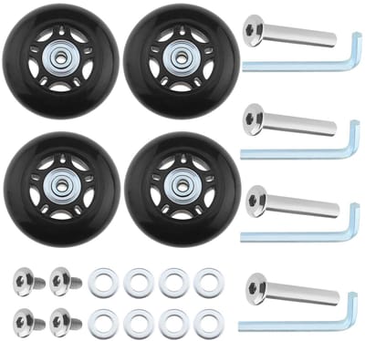 Allecto - Vervangende Kofferswielen - Rubber Trolley Wielen - Duurzaam en Stil - 70x24mm - Flexibele Rijders - Ideaal voor Reiskoffers - 2 Sets