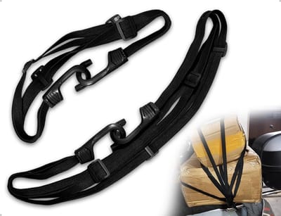 Set van 2 Elastische Fietsgordels - Verstelbare Bagage Spanbanden met Haak voor Motorfiets en Fietshelm - Ideaal voor Veilig Transport van Bagage en Accessoires