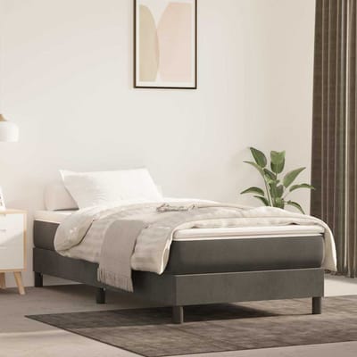 vidaXL - Pocketveringmatras - voor - kinderen - medium - 80x160 - cm - fluweel - donkergrijs