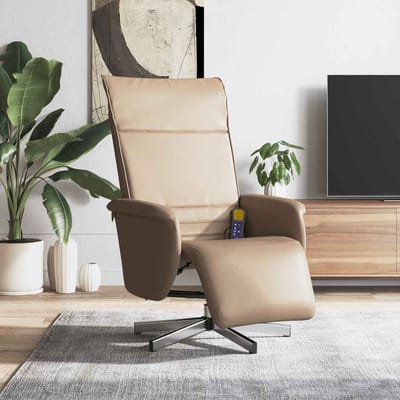 vidaXL - Massagestoel - verstelbaar - met - voetensteun - kunstleer - cappuccino