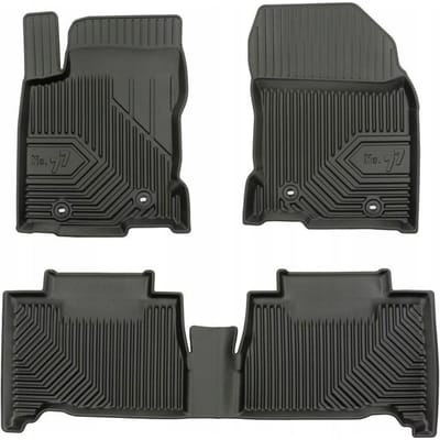 No.77 Premium Rubberen Mattenset - Geschikt voor Lexus NX (2014-2021) - Alleen Benzine (Niet voor Hybride) - 3-delig - TPE - Zwart - FROGUM