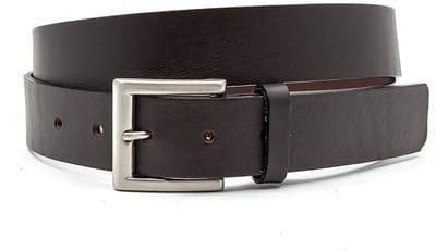 Bruine leren jeans riem 3,5cm met zilverkleurige gesp - Dames riem - Leer - Jeans riem - Sportief - Maat 90