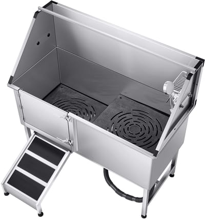 Hondentrimbak met Oprit, Waterfilterplaat, Linkerdeur, 1500 X 700 X 1495 mm