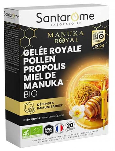 Santarome Royal Jelly Pollen Propolis Manuka Honing Biologisch 20 Flacons