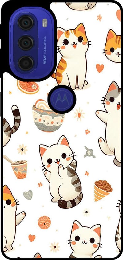 Smartphonica Telefoonhoesje Geschikt voor Motorola Moto G51 met katten opdruk - TPU backcover case cat design geschikt voor Motorola Moto G51