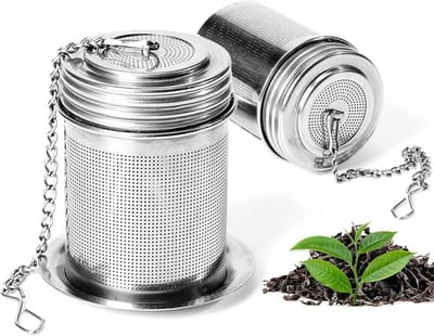 Thee Infuser Set van 2 - RVS Theefilters voor Losse Thee met Deksel en Fijn Gaas voor Theepotten, Theekopjes en Flessen