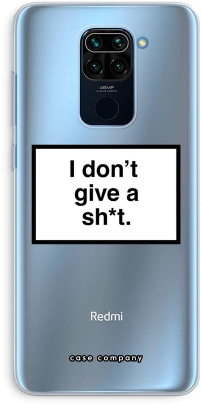 Case Company® - Hoesje geschikt voor Xiaomi Redmi Note 9 hoesje - Don't give a shit - Soft Cover Telefoonhoesje - Bescherming aan alle Kanten en Schermrand