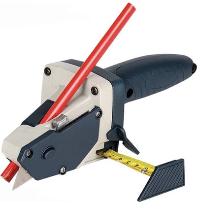 Gipsplaatsnijder - Snijgereedschap - Gipsplaat snijder - Inclusief 5 m meetlint, tekenpotlood en 5 reserve mesjes - 230x70mm