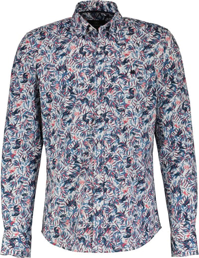 Lerros - Lange mouw overhemd - Heren - M - 466 FROSTED BLUE - Katoen - 2481460