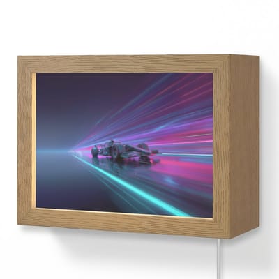Wandlamp 20x15 cm - Oplaadbaar - Racewagen - Neon - Snelheid - Paars - Wandlampen binnen woonkamer - Slaapkamer lamp met kabel - Decoratieve nachtlamp - Vloerlamp snoer