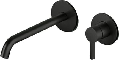Hotbath Ace AC105EXT afbouwdeel inbouw wastafelkraan met 20cm uitloop geborsteld zwart PVD