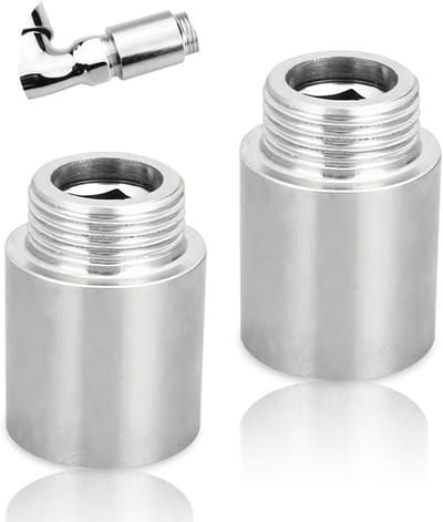 Kraanverlenging Set - Verlengstuk Fitting - Sanitair Installatie - Roestvrij Staal - 2 stuks 40 mm - Zilver