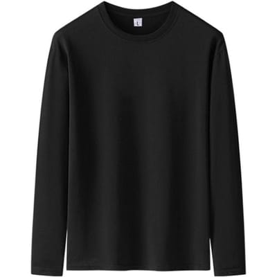 Heren T-shirt Puur Katoen Effen Kleur Lange Mouwen Heren T-shirt Los O-hals Basislaag Man T-shirts Tops T-shirts 4XL