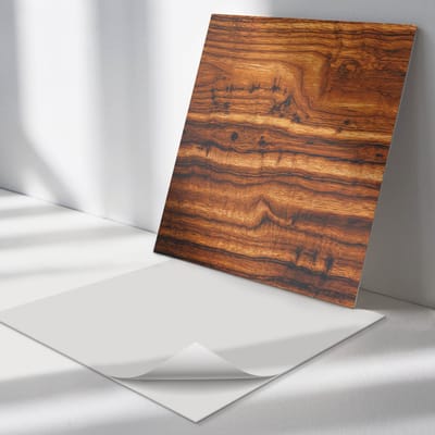 Wallfluent Vinyl Tegels - Natuurlijk Houtpatroon Zelfklevende Vinyl Tegels - 30 cm x 30 cm - Bruin Vinyl Tegels - Set van 9 - Vierkant PVC Tegels - Texturen Plaktegels - Vloer Tegels PVC - Plaktegels Keuken en Badkamer