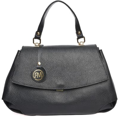 Roberta M Zwart Rundleer Tas