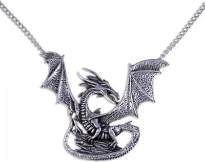 Rots draak hanger  , fantasy hanger (PN86)