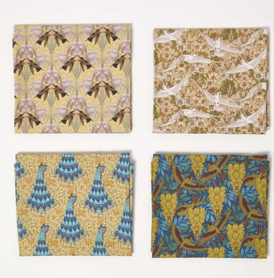 Homescapes Patchworkstoffe Maurice Pillard Verneuil Art IV – 4er-Set Fat Quarter, 100% Baumwolle