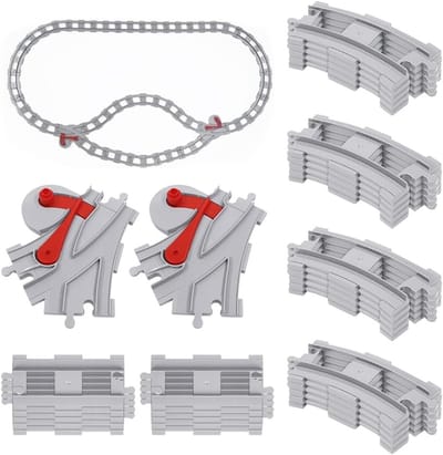 32-delige bouwstenen spoor set met rechte en gebogen rails, perfect cadeau voor jongens en meisjes