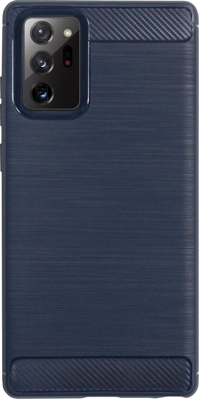 BMAX Carbon soft case hoesje geschikt voor Samsung Galaxy Note 20 / Soft cover / Telefoonhoesje / Beschermhoesje / Telefoonbescherming - Blauw