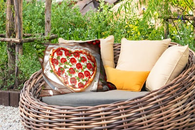 Buitenkussens - Tuin - Pizza - Hart - Pepperoni - Tomaat - 50x30 cm