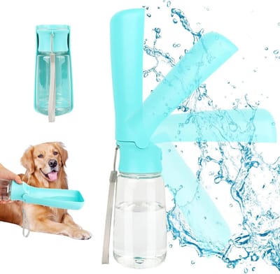 ByShane - Opvouwbare waterfles voor honden - Draagbare drinkfles - 180 graden - Wandelfles huisdieren - Ideale accessoire wandelen en kamperen - 550 ml