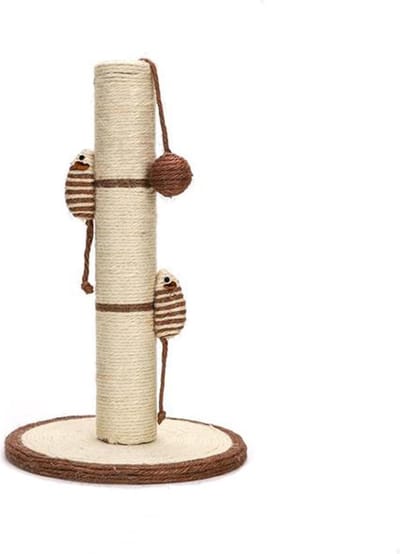 Nobleza Krabpaal 40NFX - Krabpaaltje kitten - Krabpaal met speeltjes - L25 x B25 x H40 cm - Beige