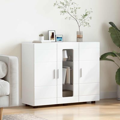 vidaXL - Houten - Kast - Wit - Bewerkt - hout