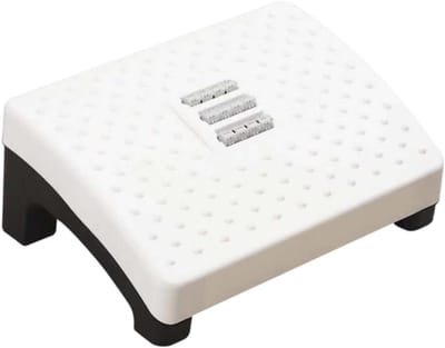 Ergonomische Voetensteun - Voetenbank Bureau - Comfortabel Zitten - Glad Oppervlak - 40 x 26.5 cm - Zwart Wit