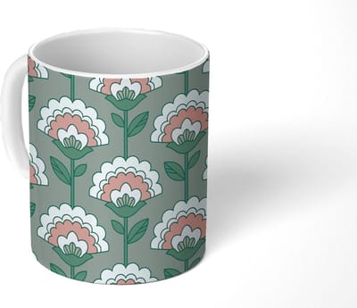 Mok - Koffiemok - Bloemen - Retro - Patronen - Mokken - 350 ML - Beker - Koffiemokken - Theemok