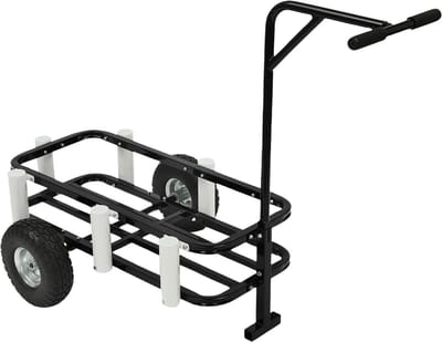 Viskar Tuinkar - Viswagen transportkar - Vismateriaal vervoeren - Zware belasting - 90 kg - Zwart