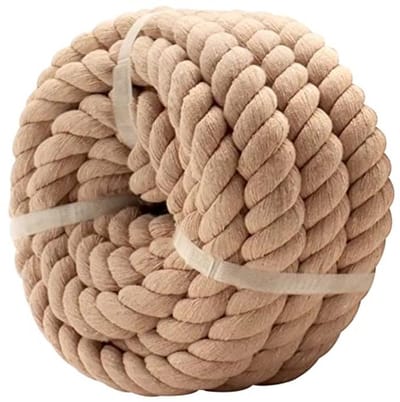 Dik Katoenen Touw 3,5 cm x 25,5 cm - Nautisch Touw voor Ambachten en Doe-Het-Zelf Projecten