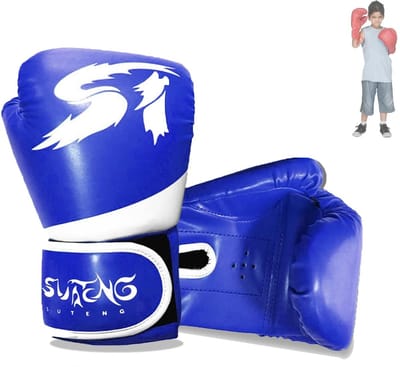 Cosensi - Kids Boxing Gloves - Jongens Bokshandschoenen - Bescherming en Comfort - Rood/Blauw/Zwart - Kickboksen - Geschikt voor 3-10 jaar -...