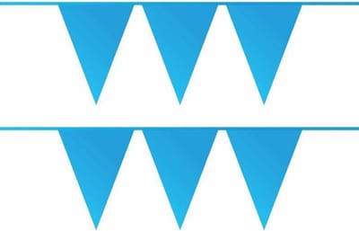 Vlaggenlijn - 2x - blauw - 10 meter - kunststof - slingers