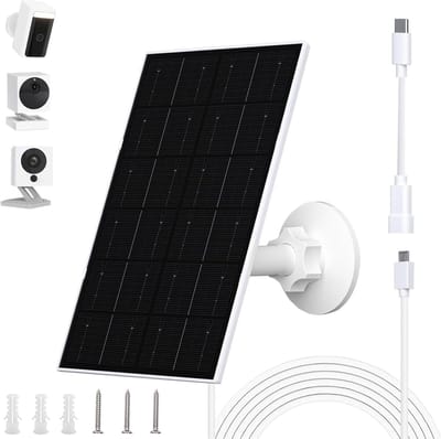Zonnepaneel voor Camera - Zonnelader Camera - Continue Stroomvoorziening - IP66 Waterdicht - 4 Watt - Zwart