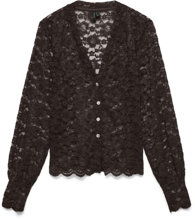 VERO MODA - VMDEA LS LACE RHINESTONEBUTTON SHIRT EXL - Dames - Blouses