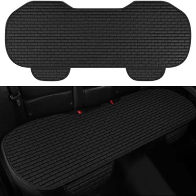 Dailygoods - Universeel voorzitkussen, ademend voorzitkussen, autostoelhoes met antislip onderkant, comfortabele stoelhoes (zwart, 132 x 49 cm)