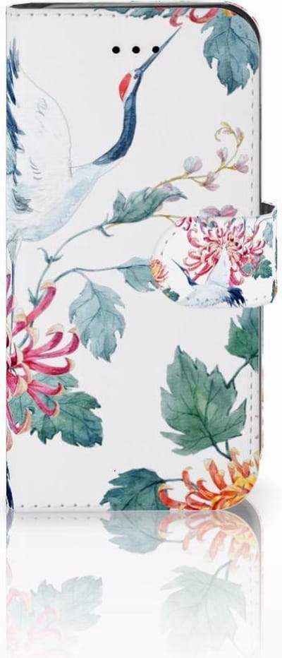 Boekhoesje voor iPhone 7 | 8 | SE (2020) | SE (2022) Telefoonhoesje met Pasjes Bird Flowers